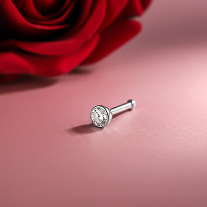 Silver Sterling Bezel Nose Ring (pack of 2)