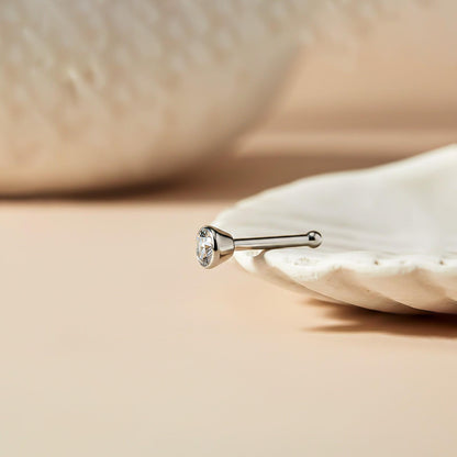 Silver Sterling Bezel Nose Ring (pack of 2)