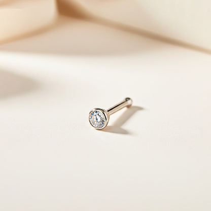 Silver Sterling Bezel Nose Ring (pack of 2)