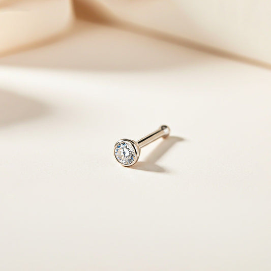 Silver Sterling Bezel Nose Ring (pack of 2)