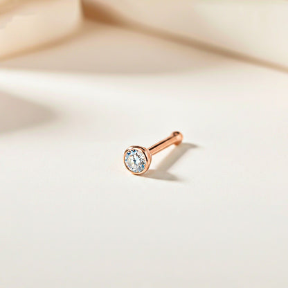 Rose Gold Sterling Bezel Nose Ring (pack of 2)