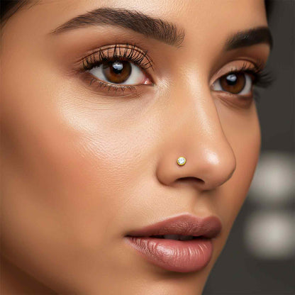 Golden Sterling Bezel Nose Ring (pack of 2)