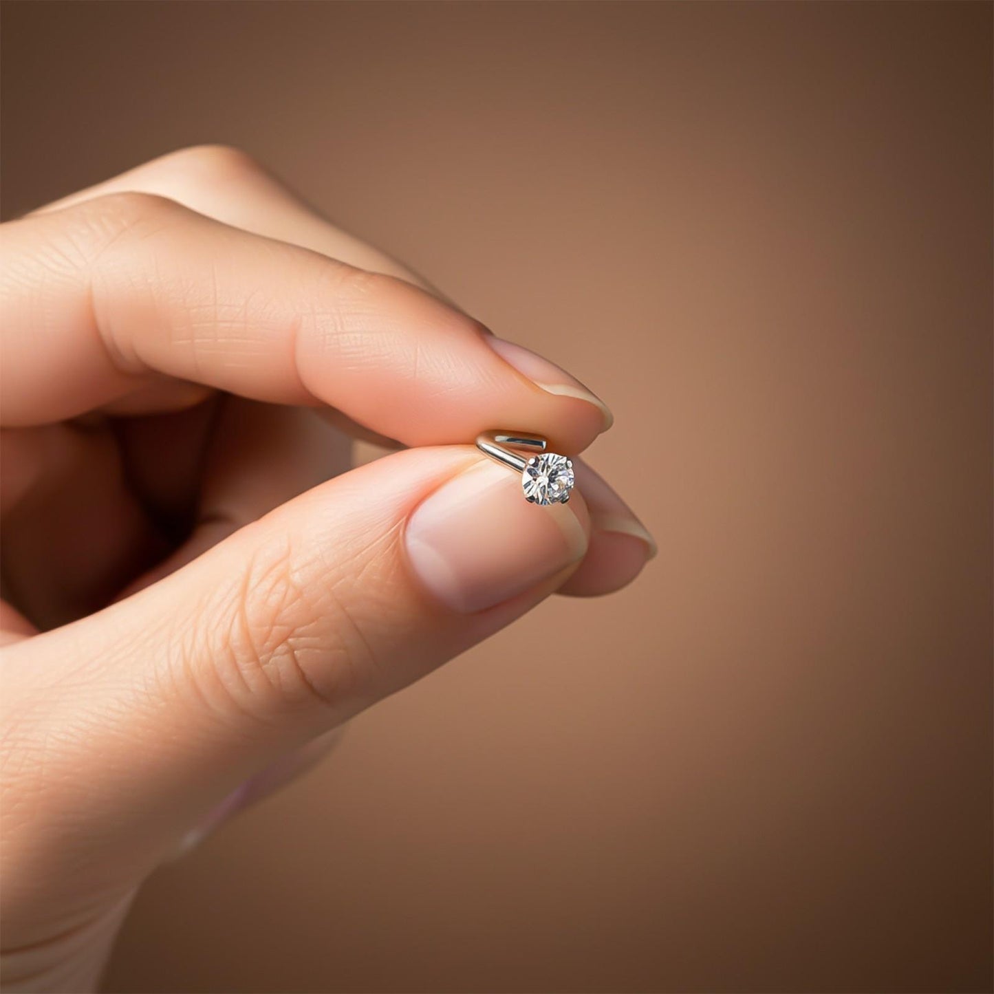 Silver Cubic Zircon Nose Stud (pack of 2)