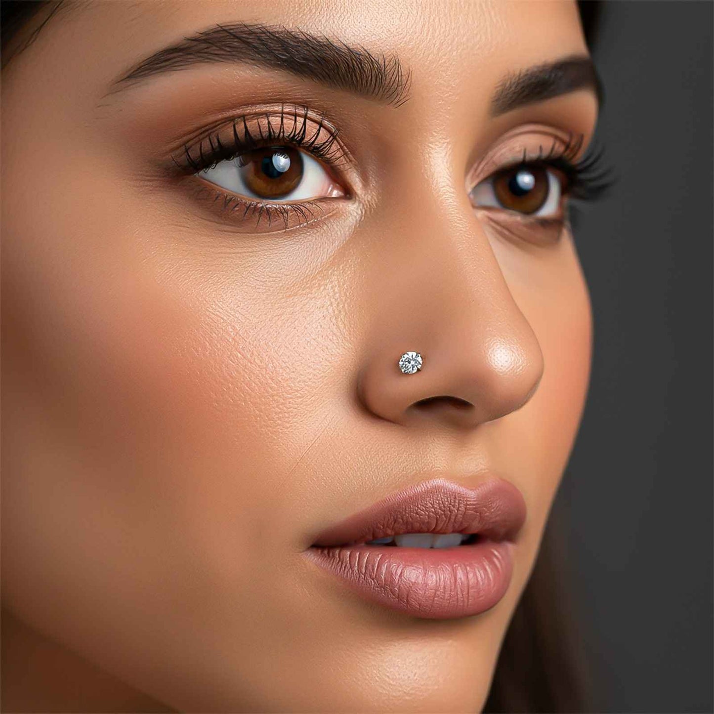Silver Cubic Zircon Nose Stud (pack of 2)