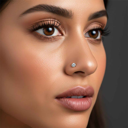 Silver Cubic Zircon Nose Stud (pack of 2)