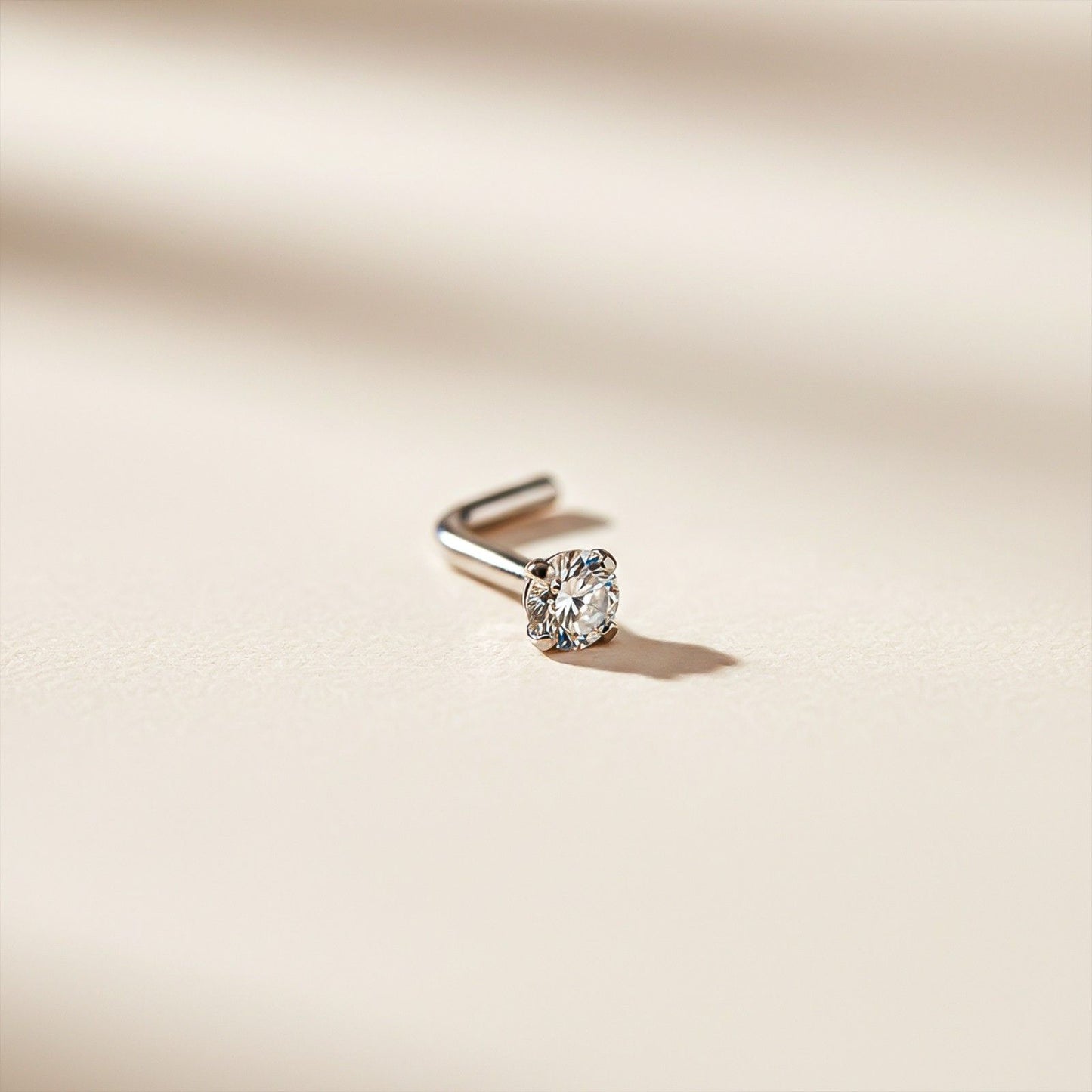 Silver Cubic Zircon Nose Stud (pack of 2)