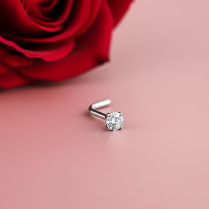 Silver Cubic Zircon Nose Stud (pack of 2)