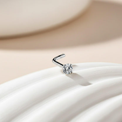 Silver Cubic Zircon Nose Stud (pack of 2)