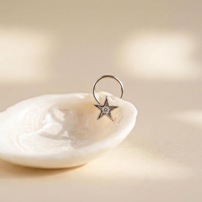 Silver Minimal Star CZ Nose Pin for Women