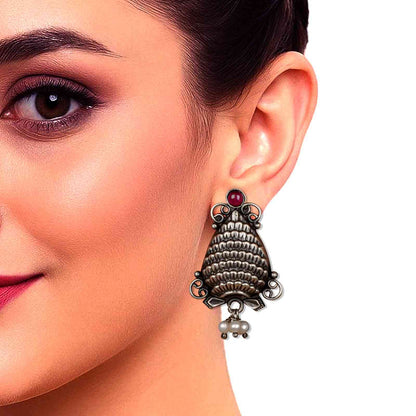 Oxidized Silver Earrings Women,