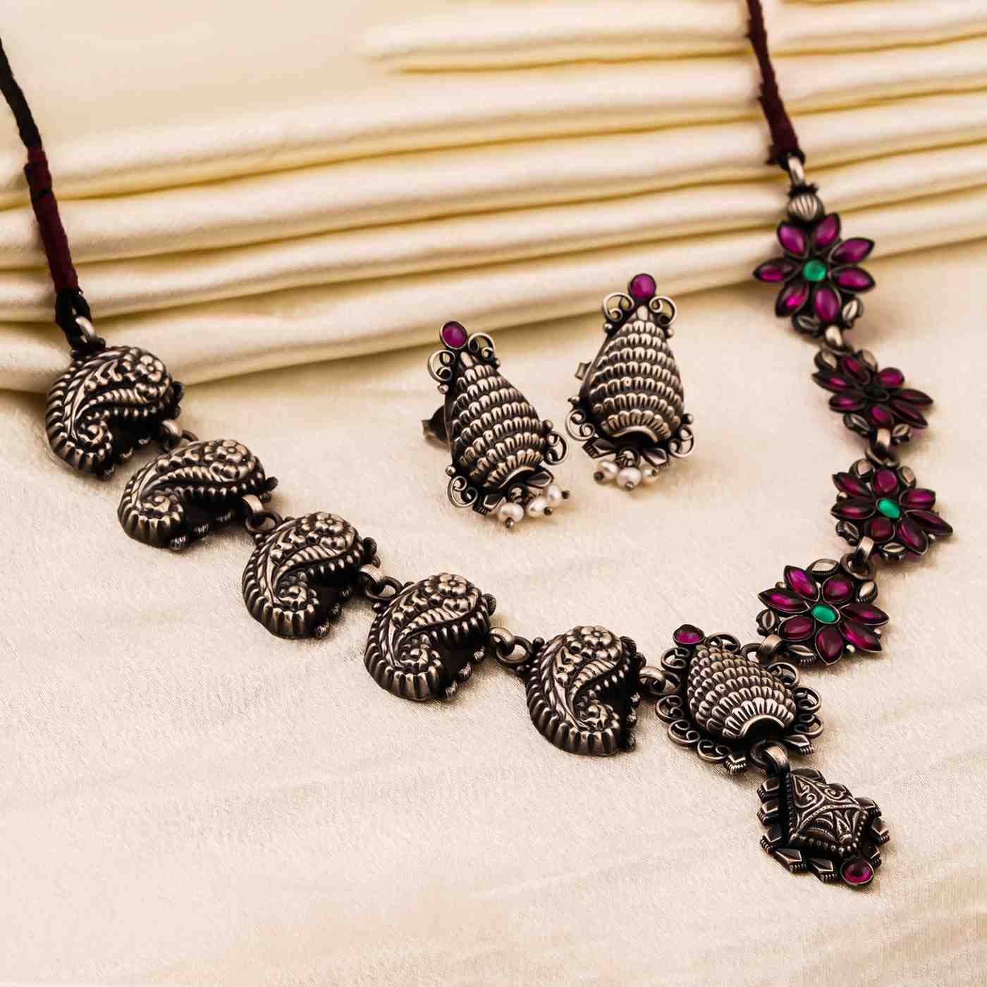 Oxidized Silver Earrings Women,