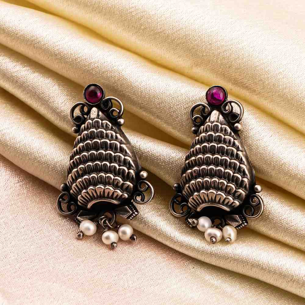 Oxidized Silver Earrings Women,
