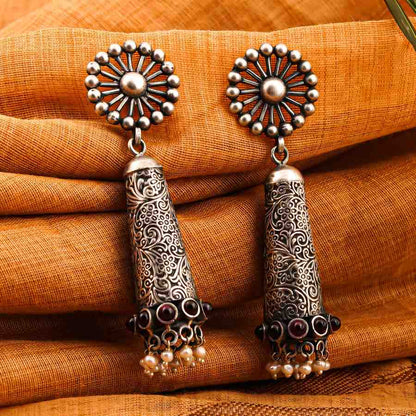 Oxidized Silver Earrings Women,