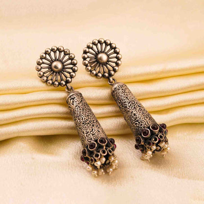 Oxidized Silver Earrings Women,