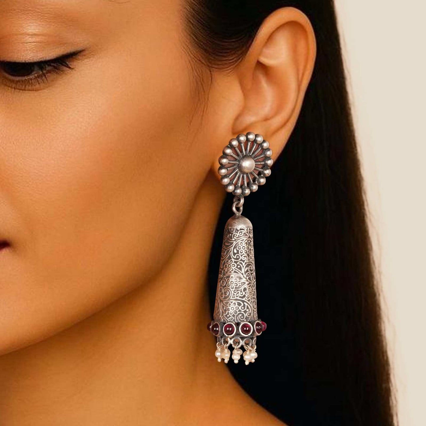 Oxidized Silver Earrings Women,