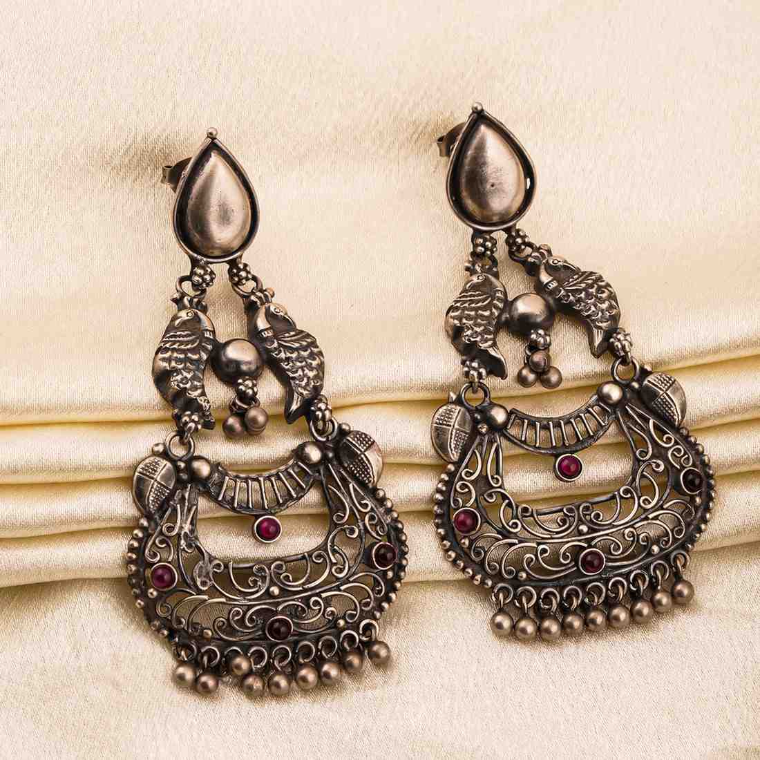 Oxidized Silver Earrings Women,