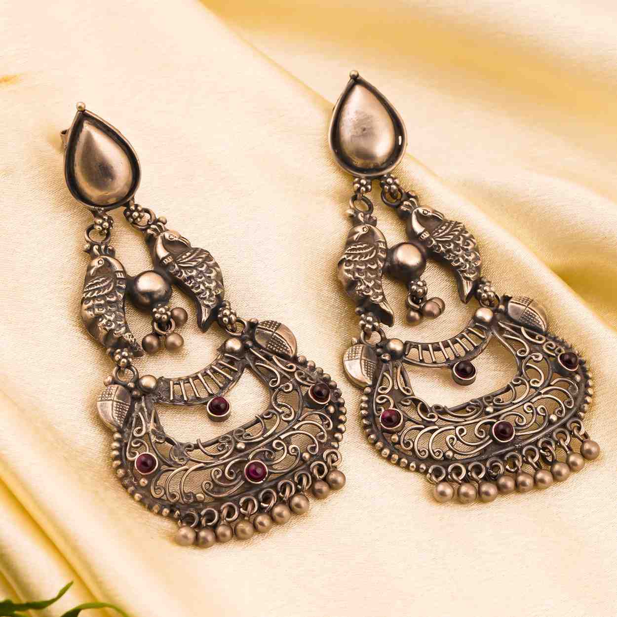 Oxidized Silver Earrings Women,