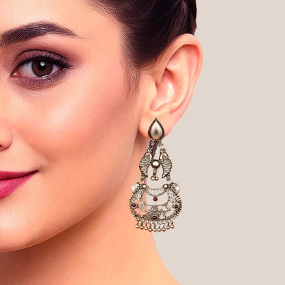 Oxidized Silver Earrings Women,