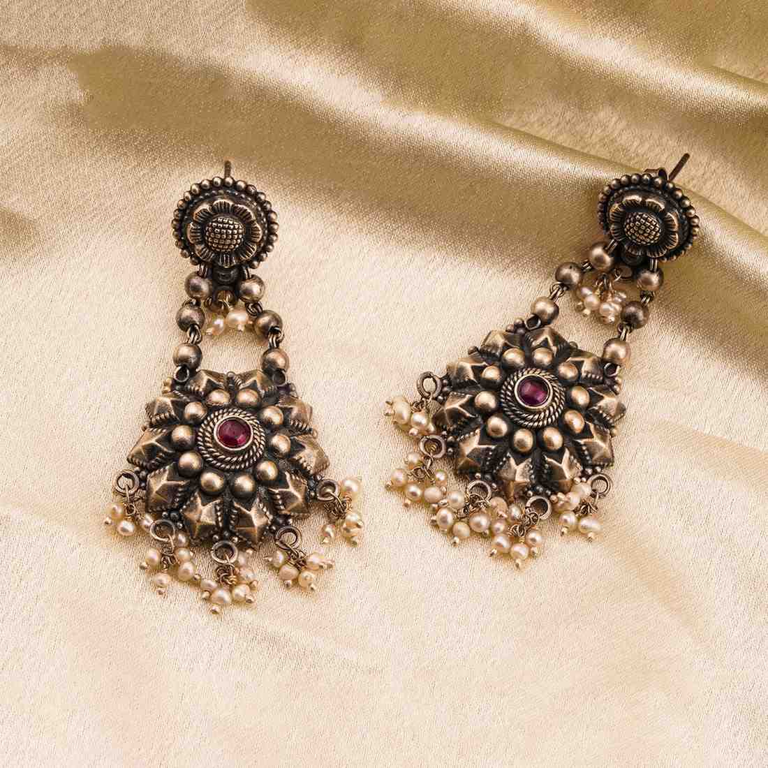 Oxidized Silver Earrings Women,