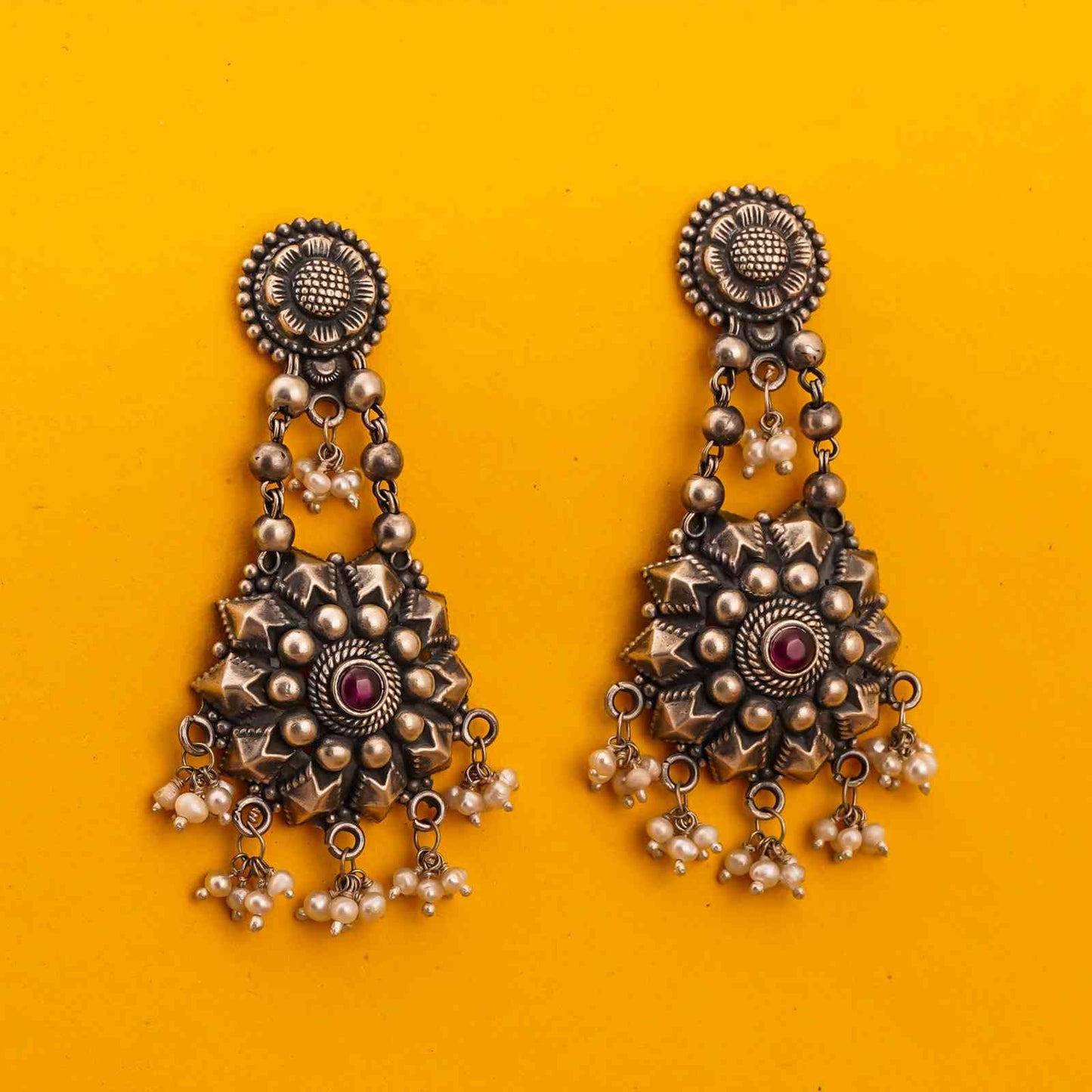 Oxidized Silver Earrings Women,