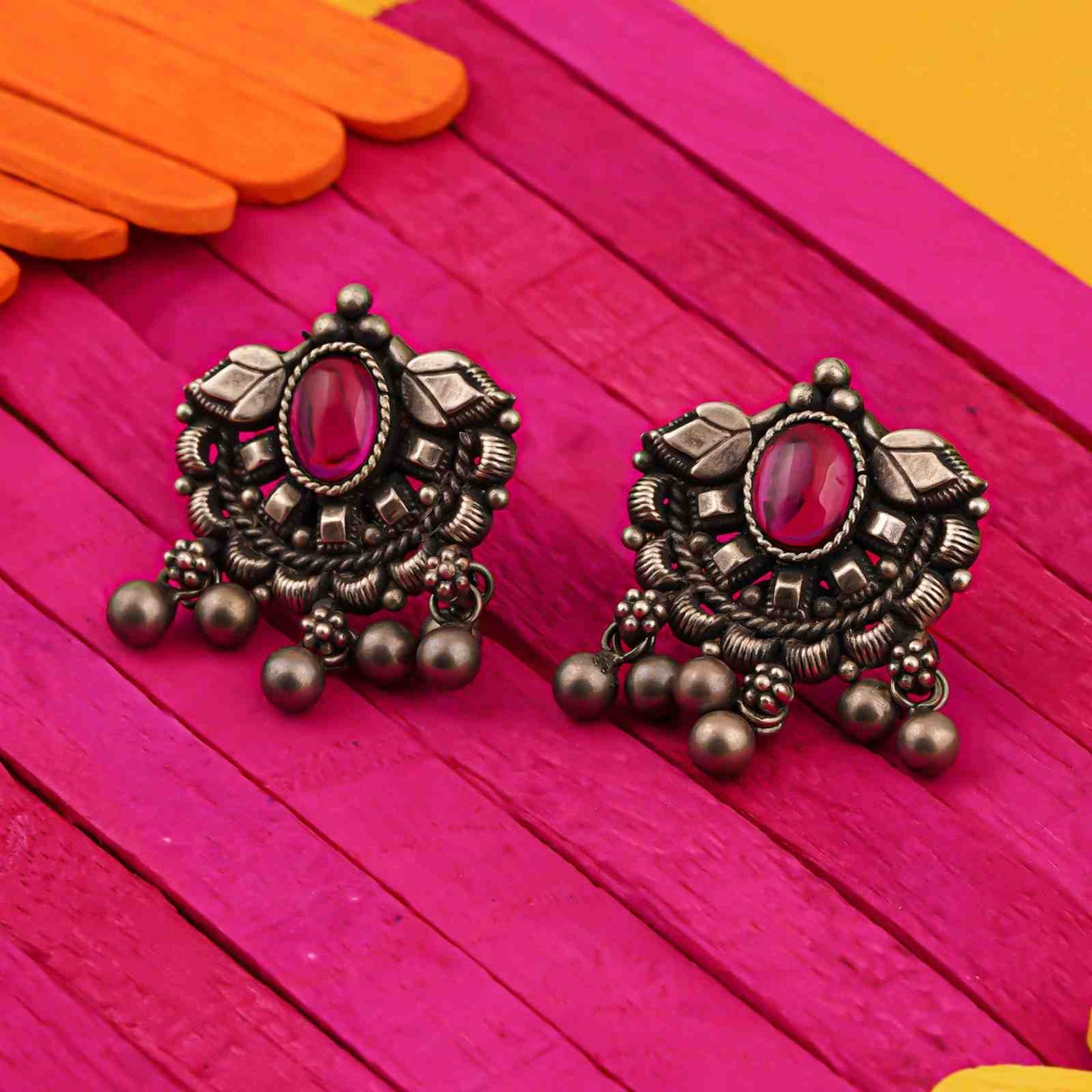 Oxidized Silver Earrings Women,