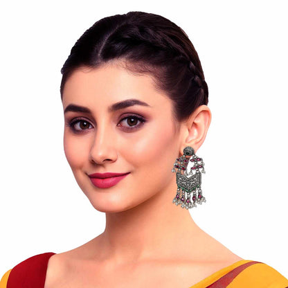 Oxidized Silver Earrings Women,