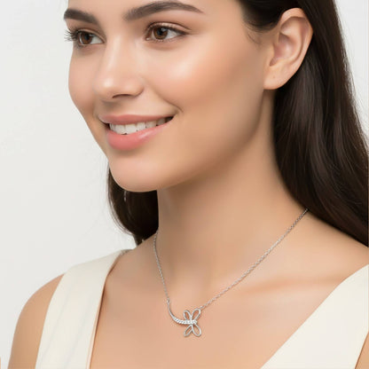 Silver Dragonfly Swiss Zircon Pendant