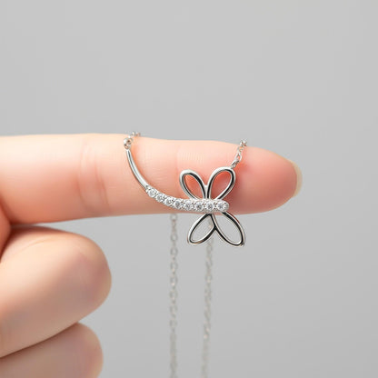 Silver Dragonfly Swiss Zircon Pendant