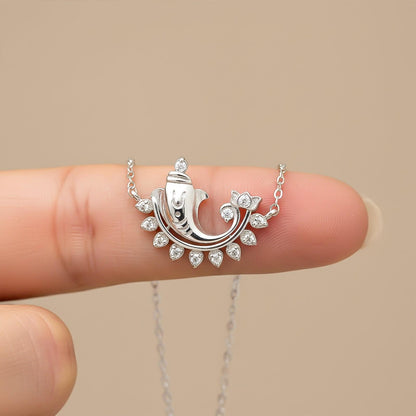 Silver Lord Ganesh Diamond Pendant