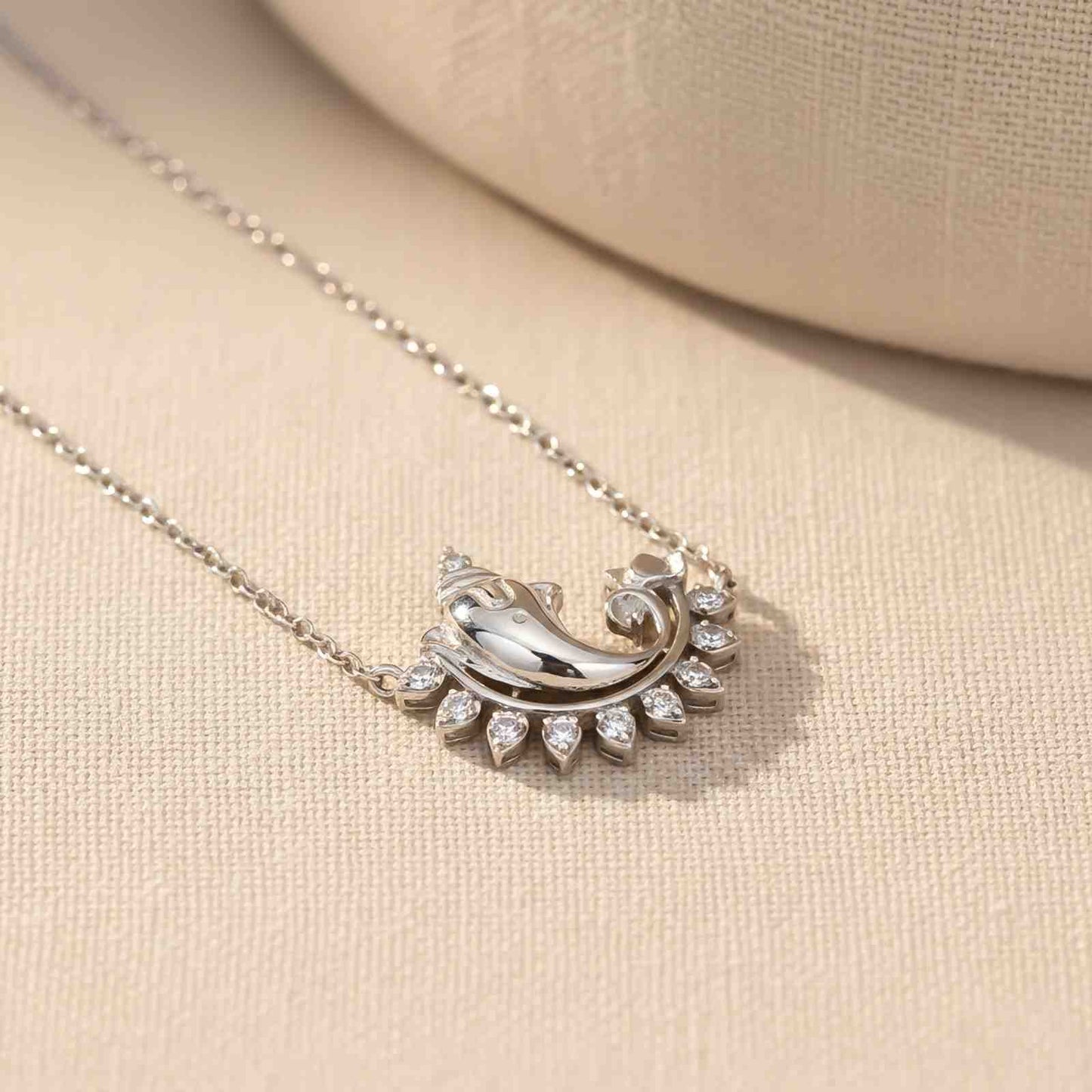 Silver Lord Ganesh Diamond Pendant