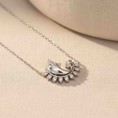 Silver Lord Ganesh Diamond Pendant