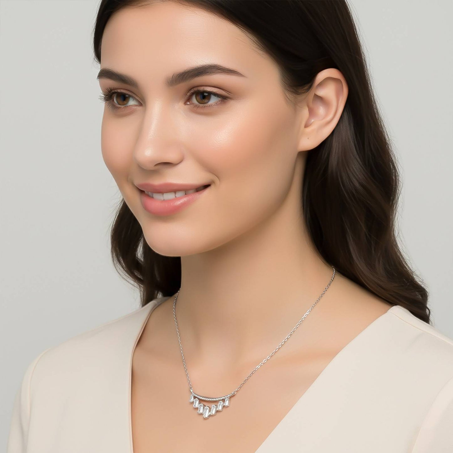 Silver Baguette Design Fancy Pendant