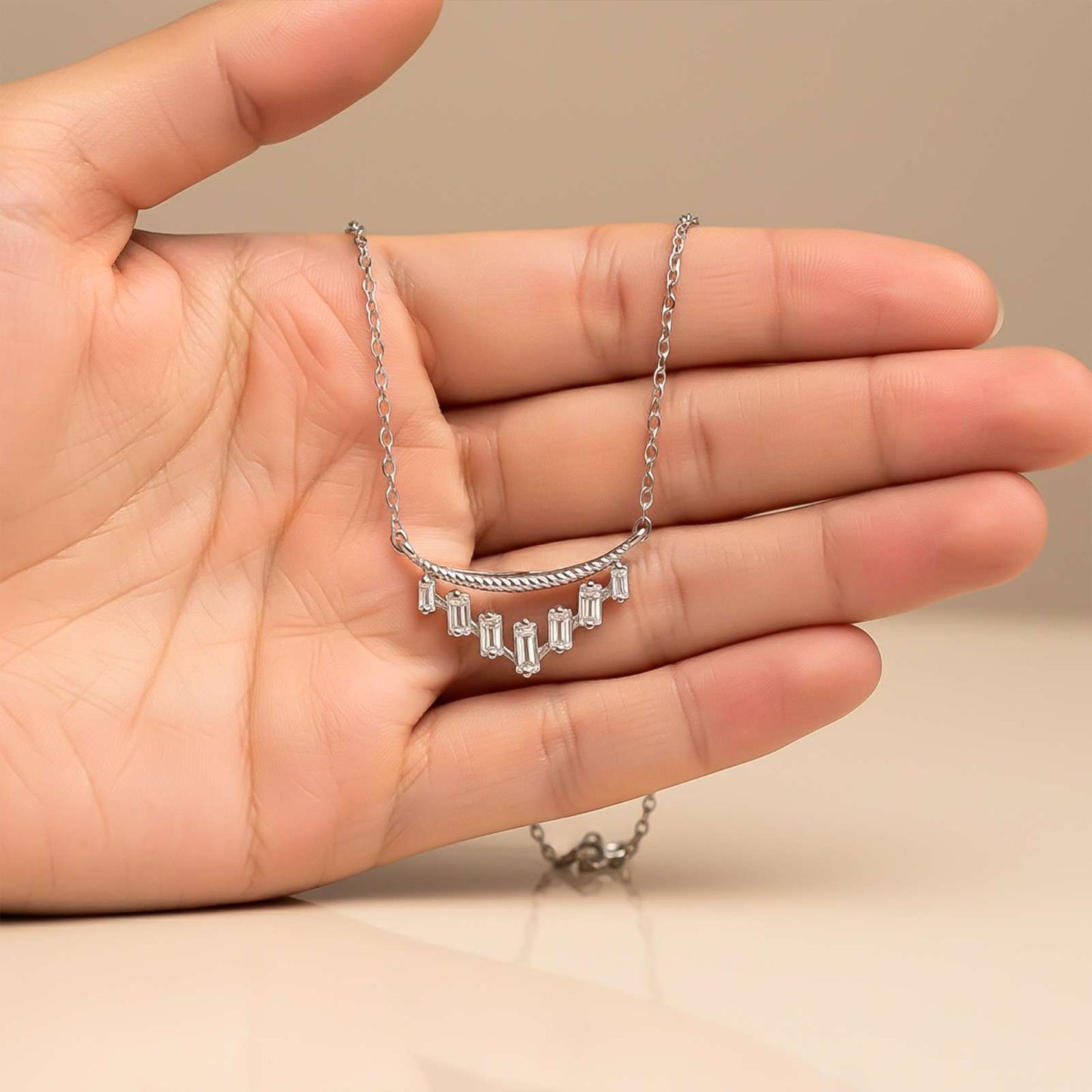 Silver Baguette Design Fancy Pendant