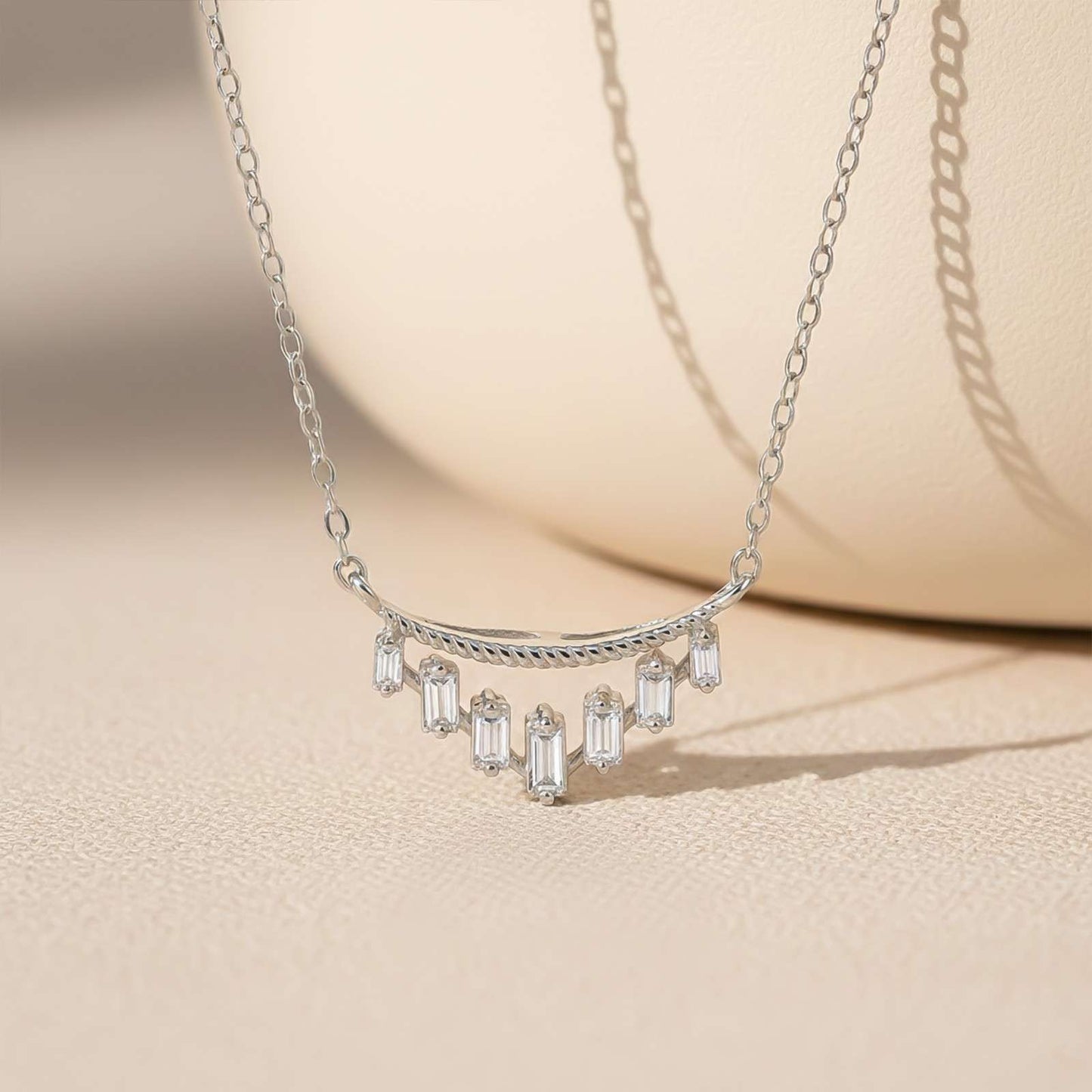 Silver Baguette Design Fancy Pendant