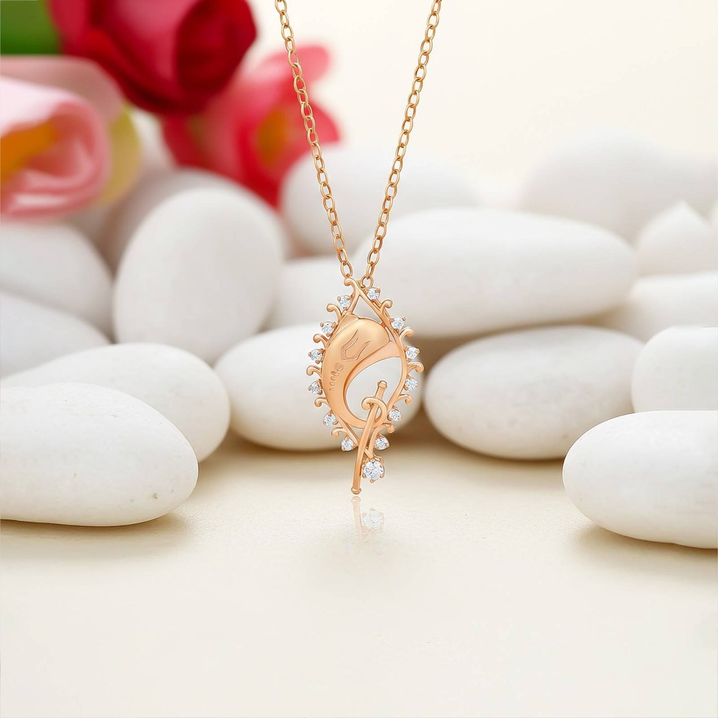 Golden Lord Ganesh Zircon Pendant