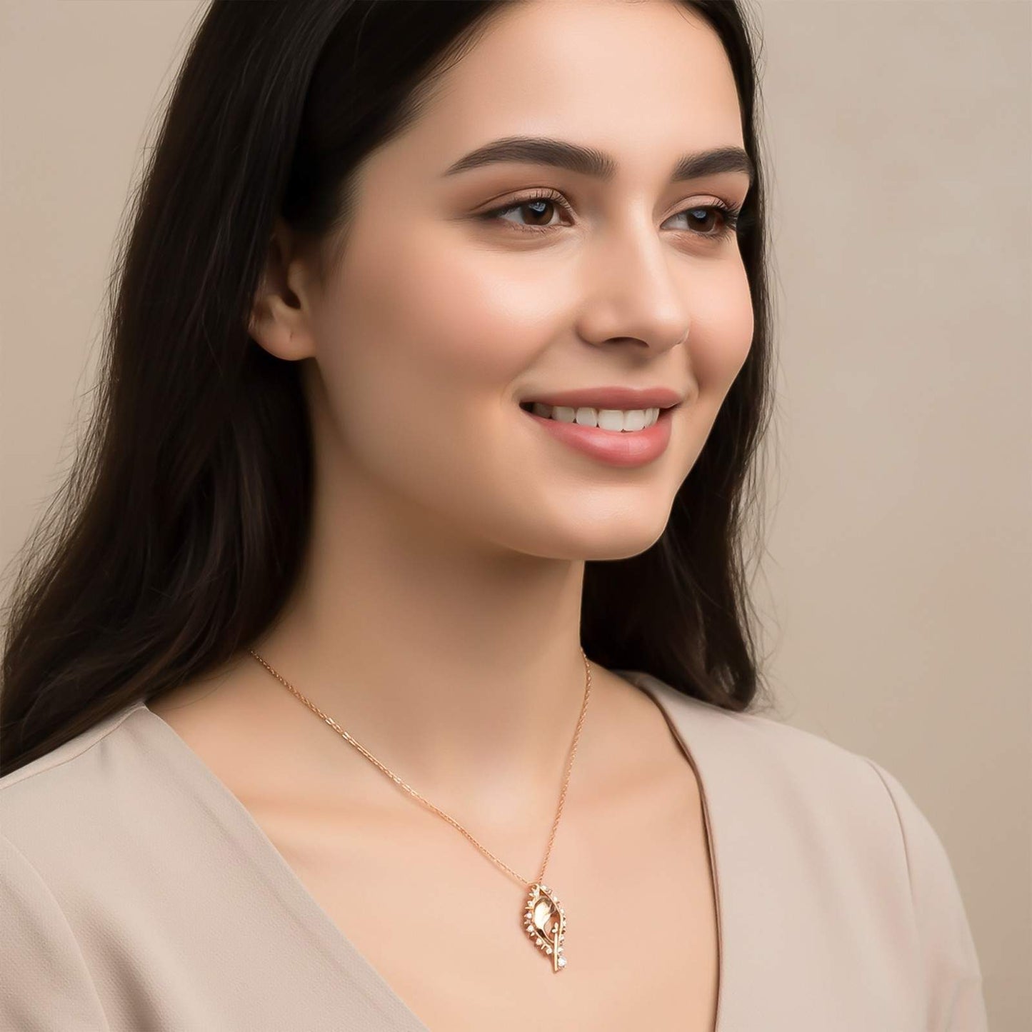 Golden Lord Ganesh Zircon Pendant