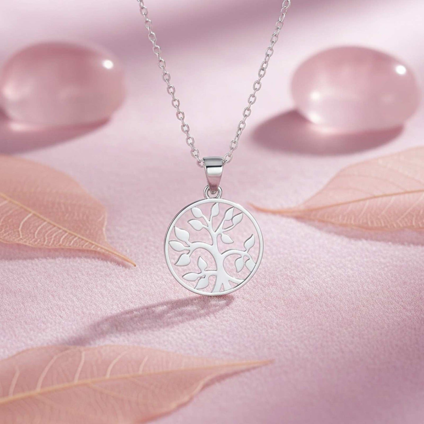 Silver Round Shape Tree Style Silver Pendant