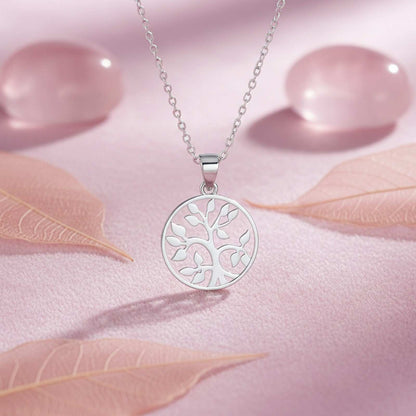 Silver Round Shape Tree Style Silver Pendant