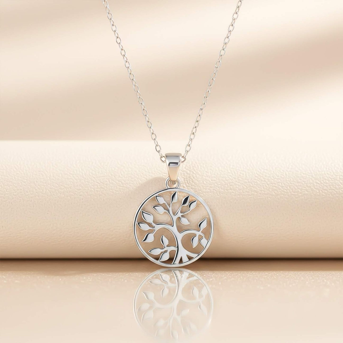 Silver Round Shape Tree Style Silver Pendant