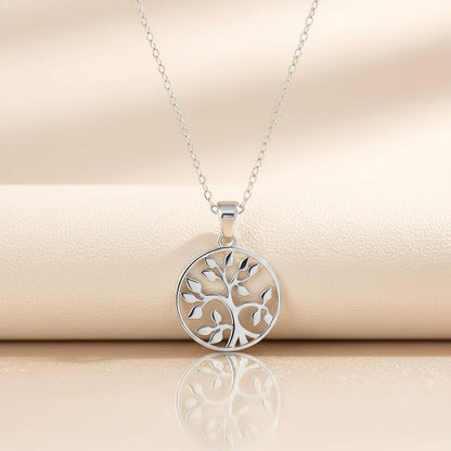 Silver Round Shape Tree Style Silver Pendant