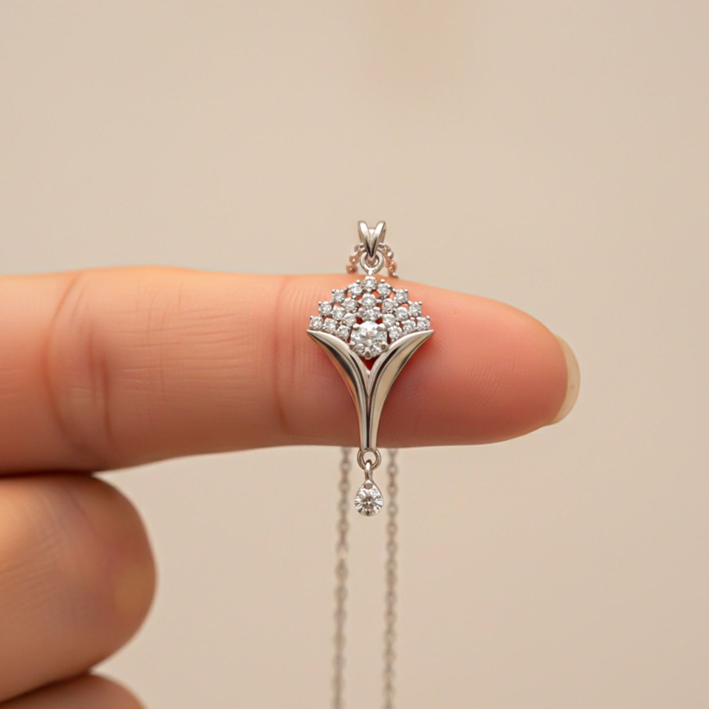 Silver Floral Bouquet Pendant