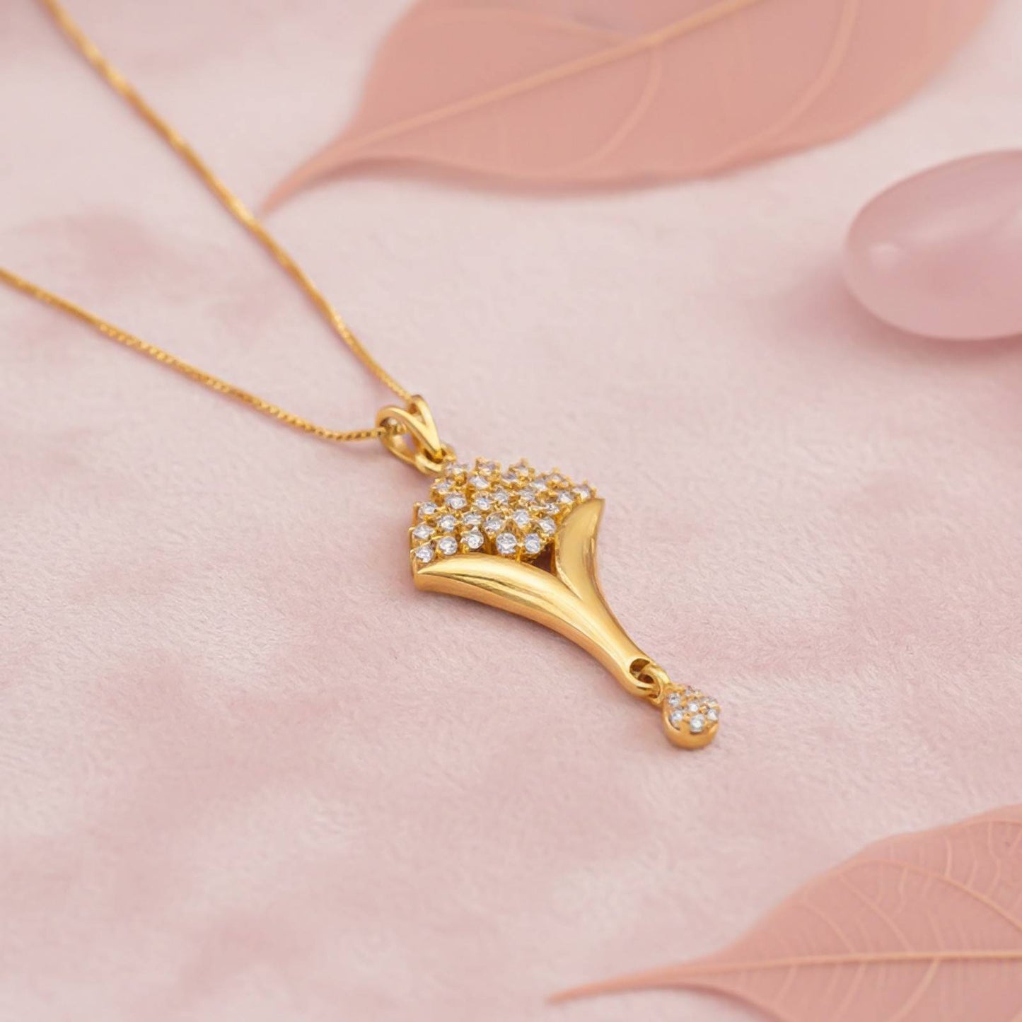 Golden Floral Bouquet Pendant