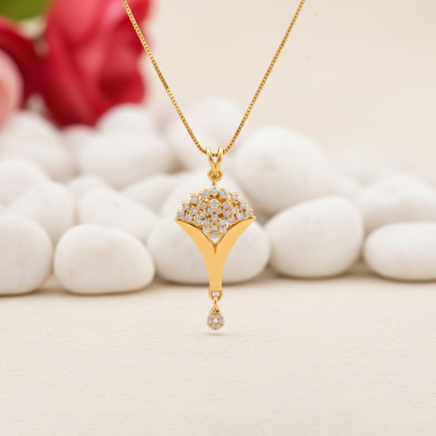 Golden Floral Bouquet Pendant