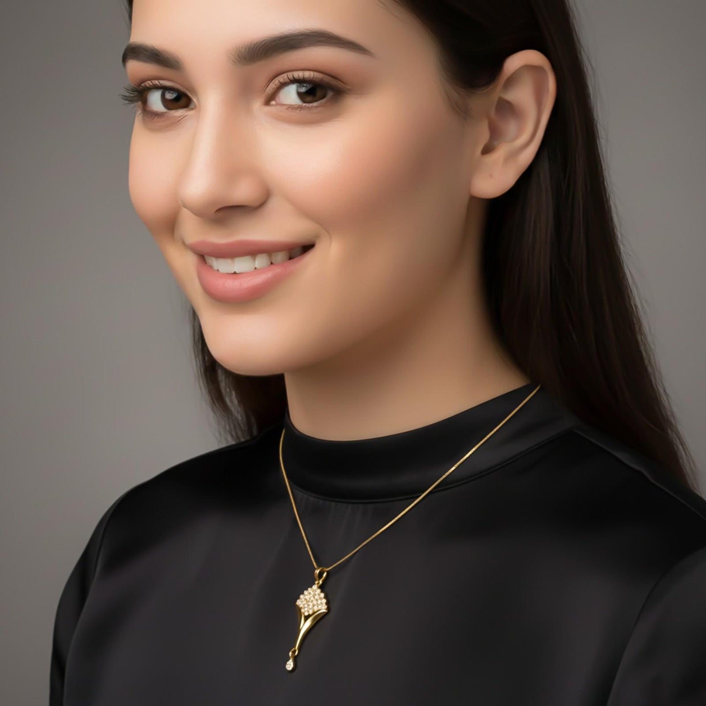 Golden Floral Bouquet Pendant