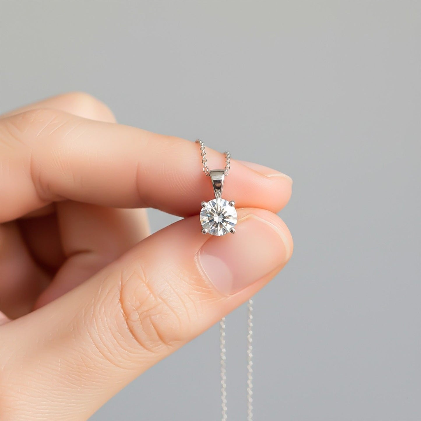 Silver Halo Cubic Zirconia Round Solitaire Pendant