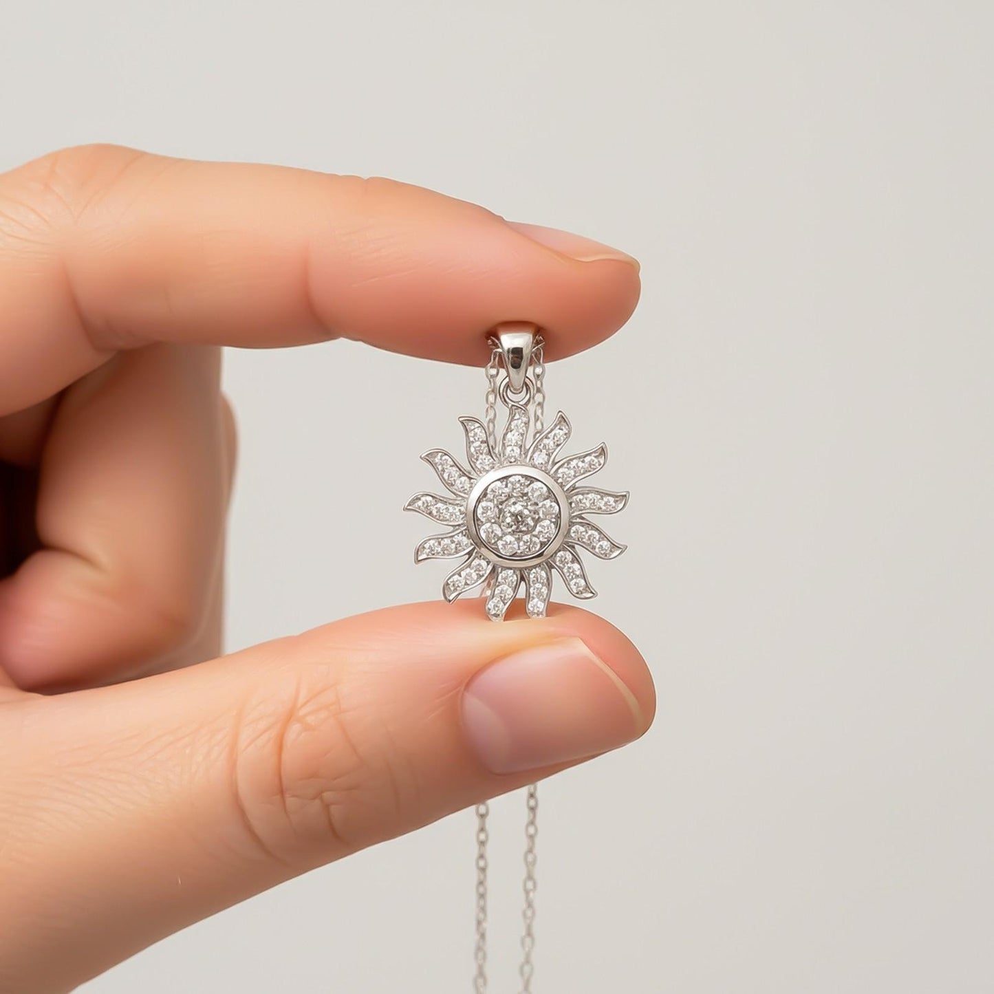Silver Sterling Sun Shape Pendant