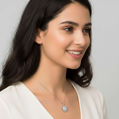 Silver Sterling Sun Shape Pendant
