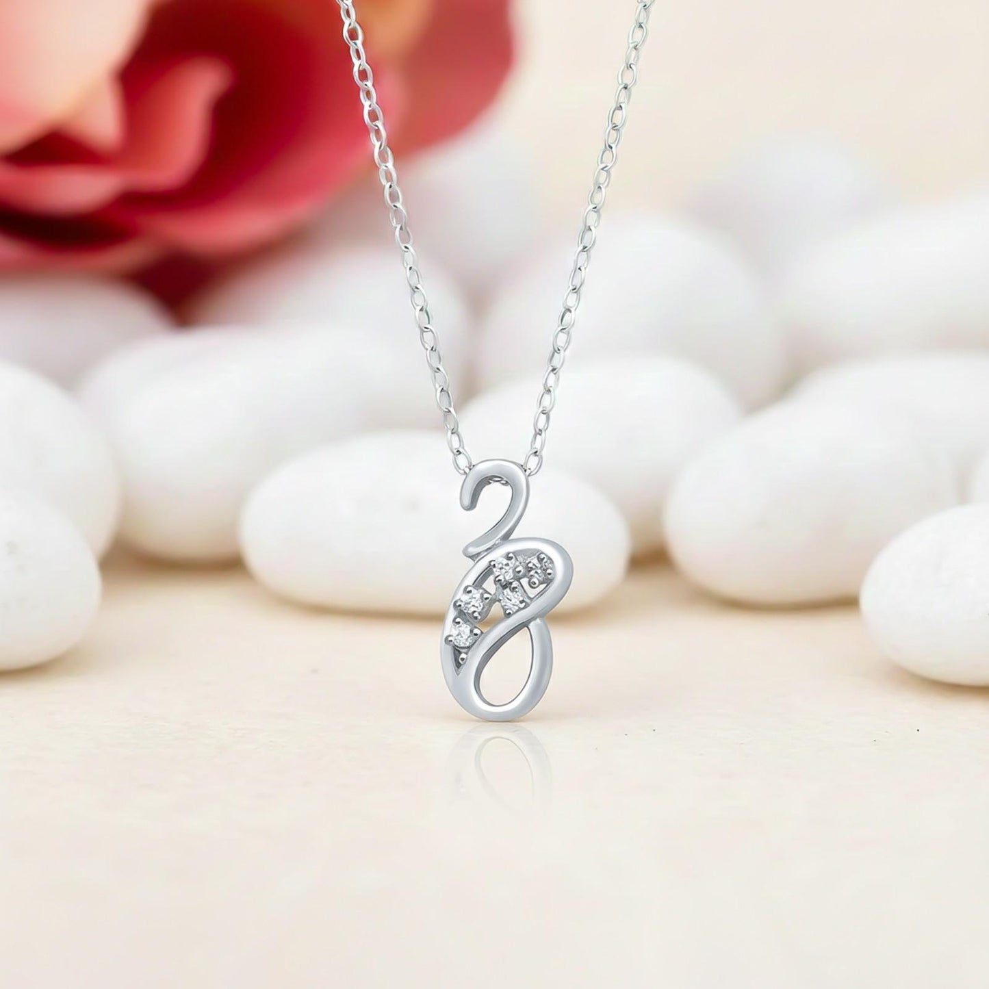 Silver Elite Infinity Solitaire Pendant