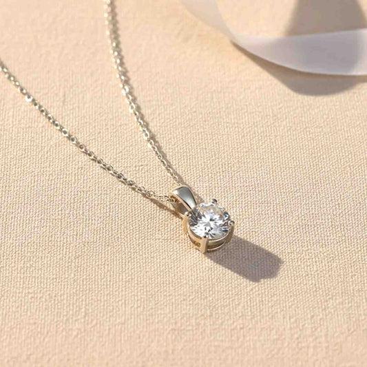 Silver Solitaire Round Pendant