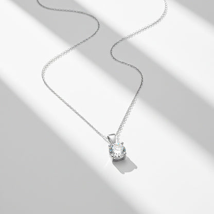 Silver Solitaire Round Pendant